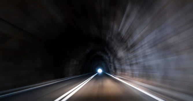 Abstract speed motion in urban highway road tunnel