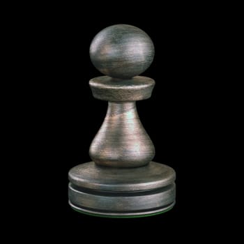 Metal chess piece isolated. Clipping path included.