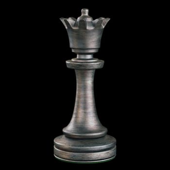 Metal chess piece isolated. Clipping path included.
