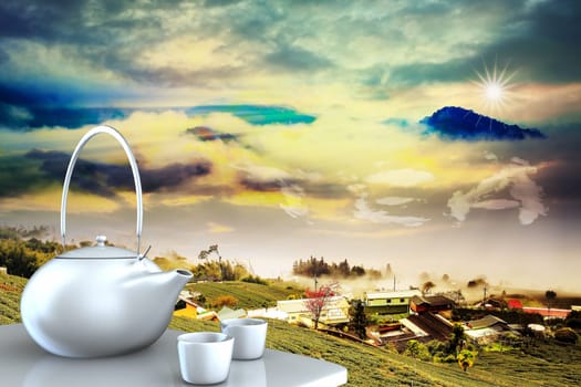 Teapot with nice background for adv or others purpose use