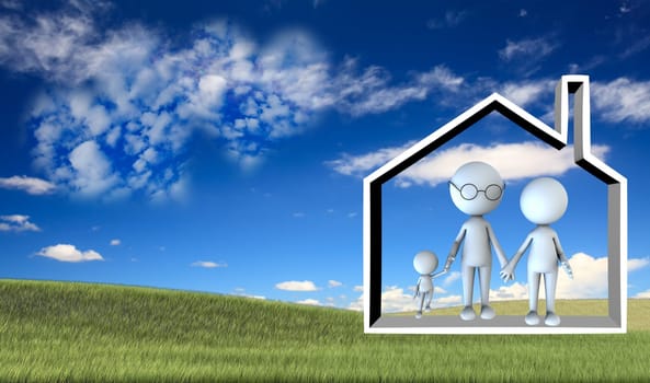 happy family scene outdoors for adv or others purpose use
