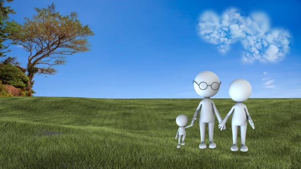 happy family scene outdoors for adv or others purpose use