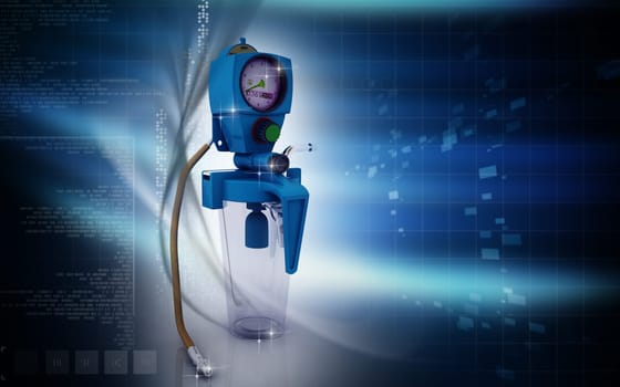 Digital illustration wall suction units in colour background