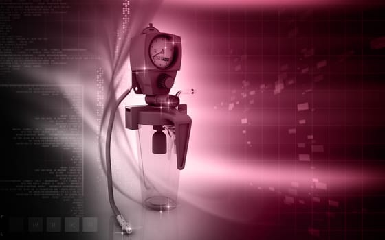 Digital illustration wall suction units in colour background