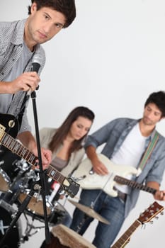 Singer in a band