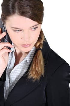 Young businesswoman on the phone.