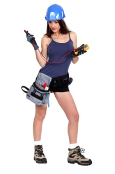 Portrait of a sexy tradeswoman