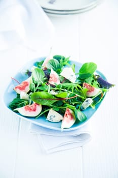 Fresh Salad on Plate Isolated on White. Good for Vegetarians