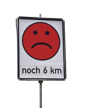 Smiley on motorway construction site