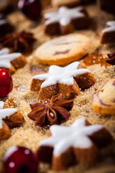 Assortment of Christmas cookies and gingerbread