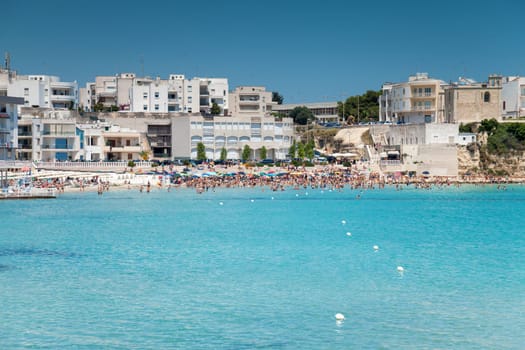 Otranto town with a beautiful beach in Puglia Italy