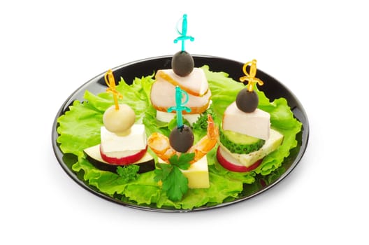 salad on a white background