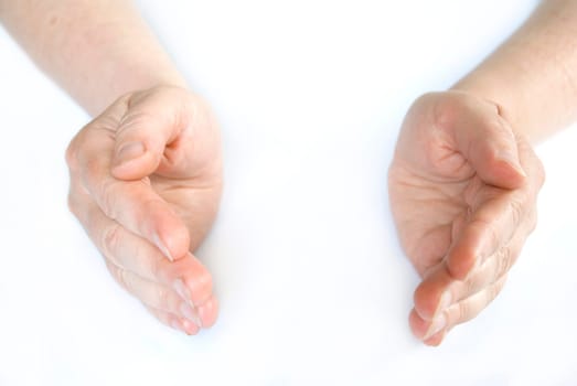 Hands isolation on a white background