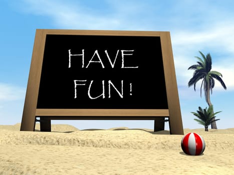 Have fun at the beach - 3D render