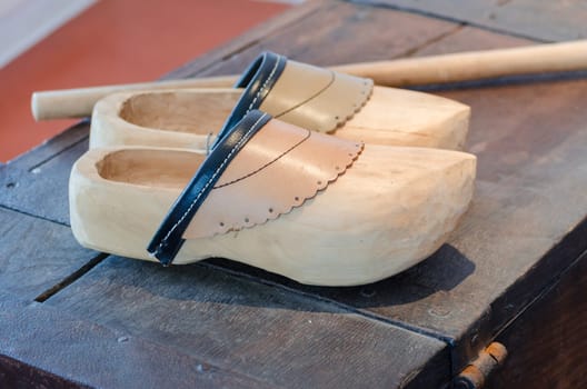 LWL-Open-Air Museum Hagen. Recordings courtesy of the Public Relations Department.. A pair of traditional wooden shoes also called Klompen.