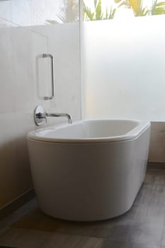 A shot of a luxury bath in a hotel room