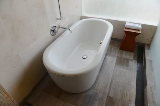 A shot of a luxury bath in a hotel room