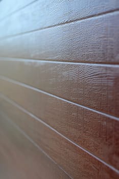A close up shot of wood panelling