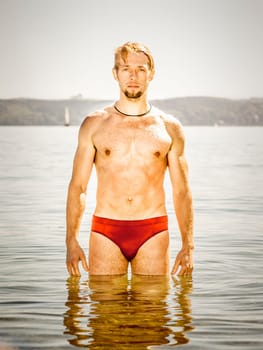 An image of a man in the water