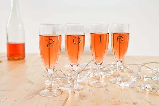Champagne in Glaesern at the turn of the year 2016
