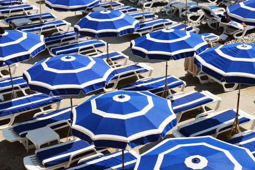 Mediterranean beach during hot summer day