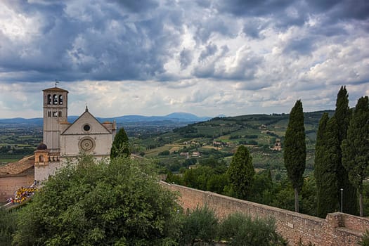 Assisi under clouds
