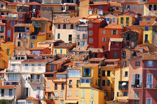 Old town architecture of Menton on French Riviera
