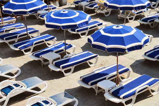 Mediterranean beach during hot summer day