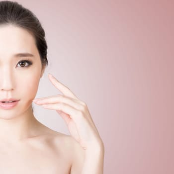 Asian glamour of beauty face, closeup portrait.