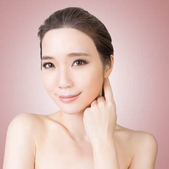 Asian glamour of beauty face, closeup portrait.
