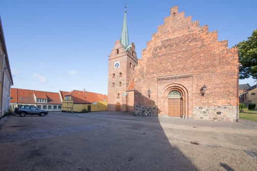 Large square in front of the church in Rudkabing