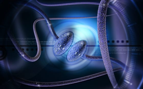 Digital illustration of synapse in colour background