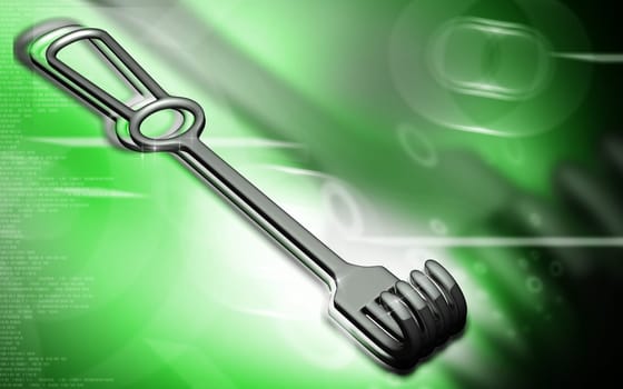 Digital illustration of Medical Instrument Retractor in colour background