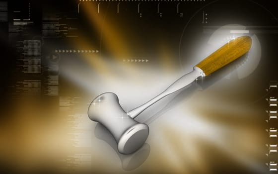 Digital illustration Medical Hammer in colour background