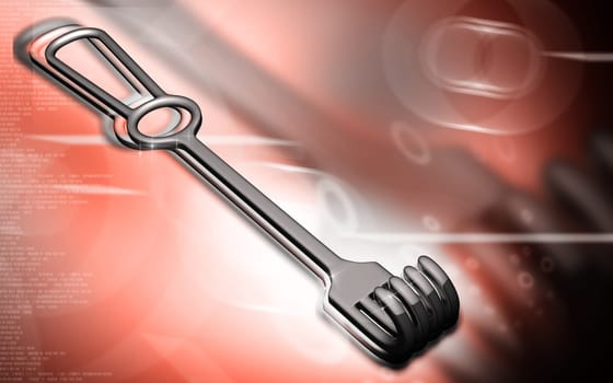 Digital illustration of Medical Instrument Retractor in colour background