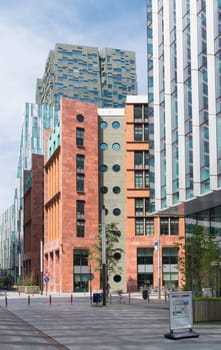 Street in the Amsterdam Zuidas (South axis) business district. The area is known as an international high level knowledge and business center