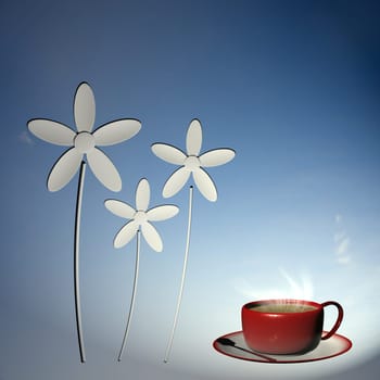 3d rendering Cup of coffee for adv or others purpose use