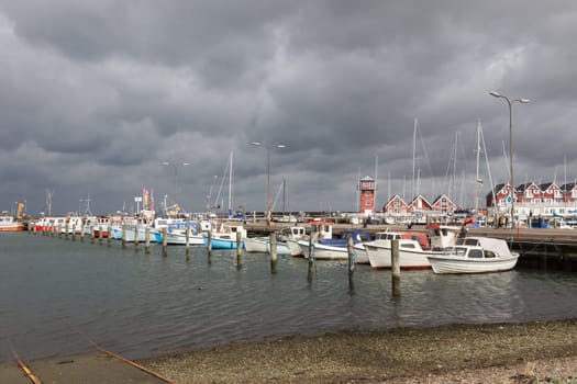 Yachts and motorboats in the port of Bagenkop,Langeland