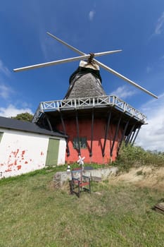 Old inoperable windmill in Lindelse,Langeland