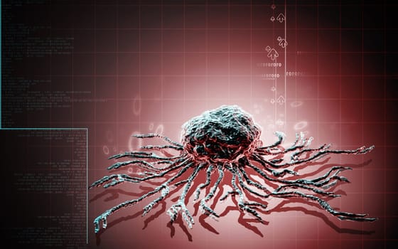 Digital illustration of stem cell in colour background