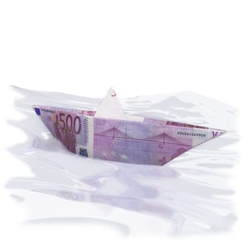 Paper boats with 500 euros
