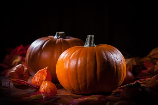 Traditional pumpkins for Thanksgiving and Halloween