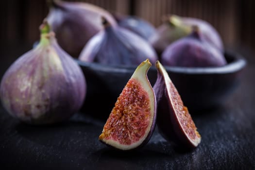 Figs on wooden table