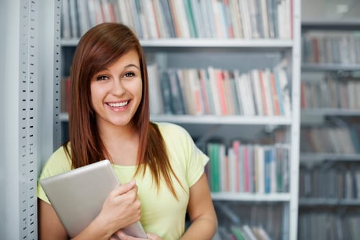 Beautiful student in library