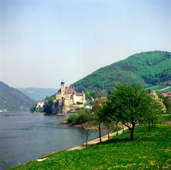 Castle Schonbuhel by river Danube in Austria