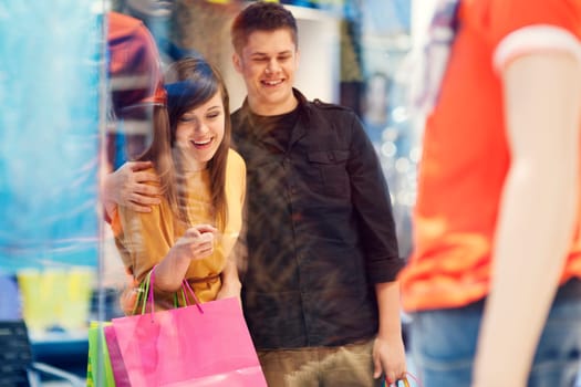 Young couple during shopping
