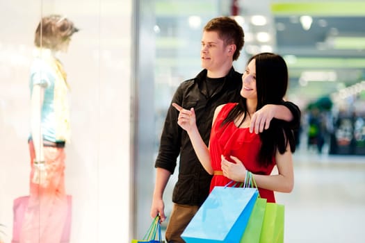 Young couple during shopping