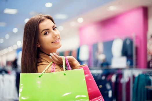 Attractive woman with shopping bags