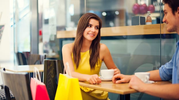 Time for a coffee after successful shopping