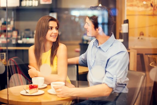 Romantic date in cafe